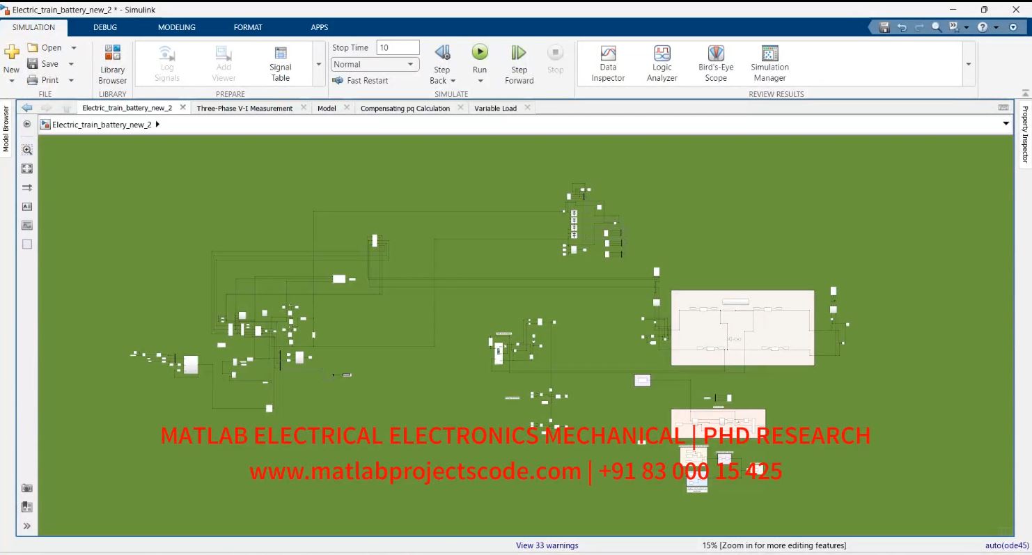 HYBRID ELECTRIC TRAIN WITH BATTERY MATLAB SIMULINK SIMULATION